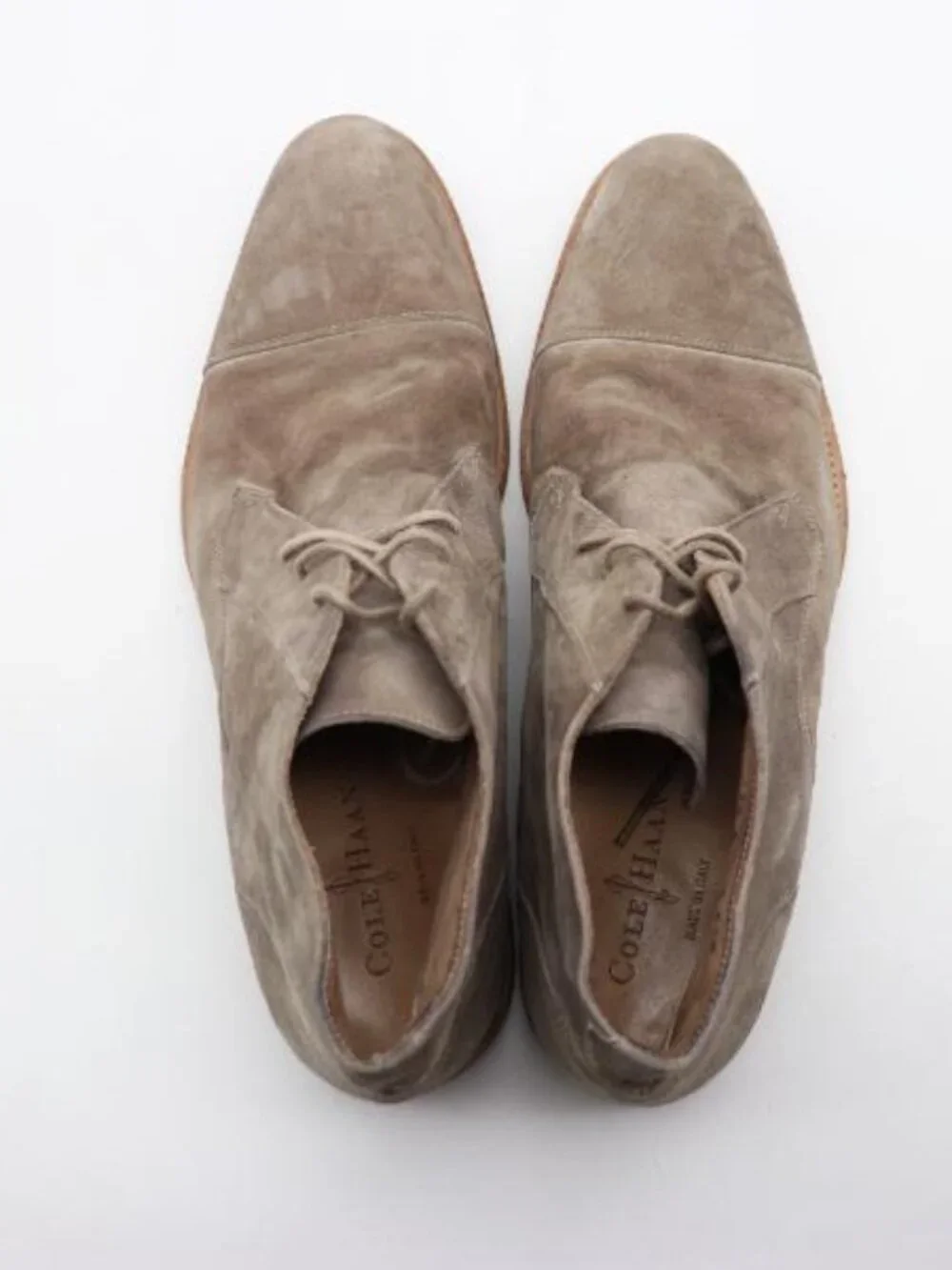 Cole Haan Chukka Shoes Tan Suede Men’s Size 11.5 M Casual Lace Up Made in Italy